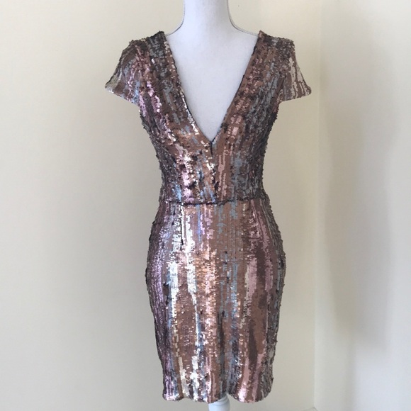 NWT! DRESS THE POPULATION Size S Sequined Dress - Picture 2 of 8